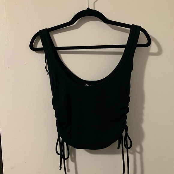 Zara Ruched Ribbed Tank Top TRF - Picture 2 of 5